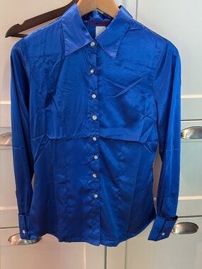 Women’s small Royal Blue Satin Show Shirt